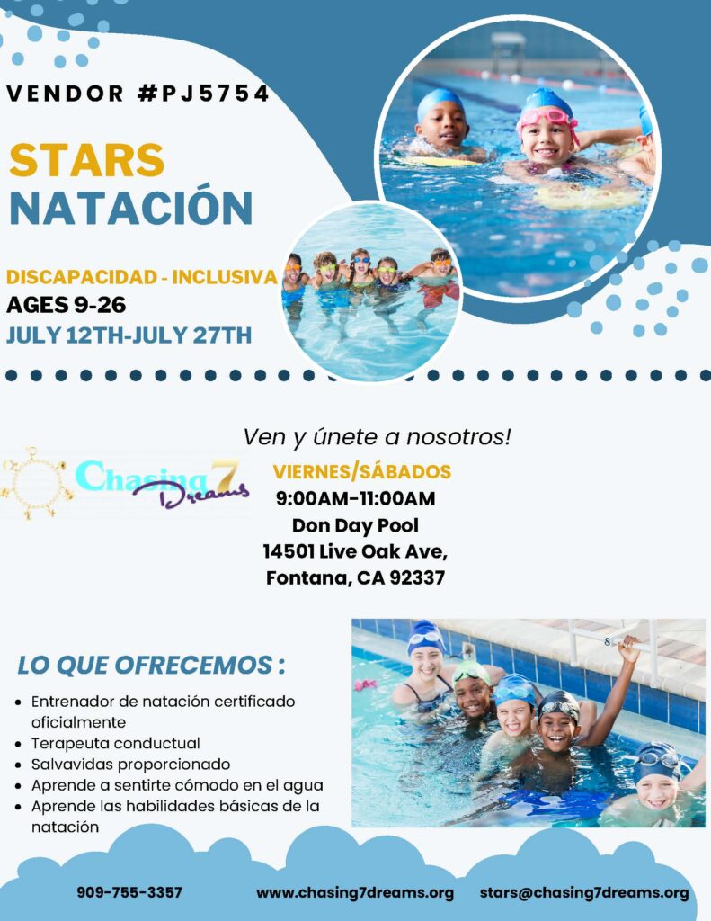 stars swimming flyer spanish