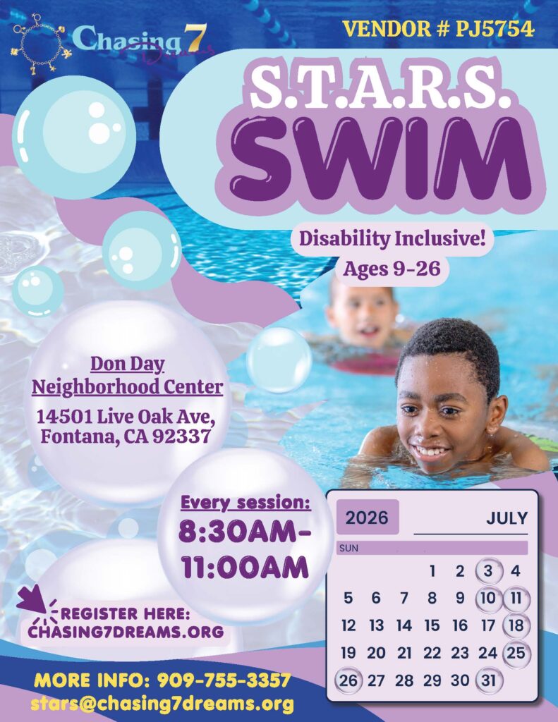 STARS swimming registration flyer, july  2026