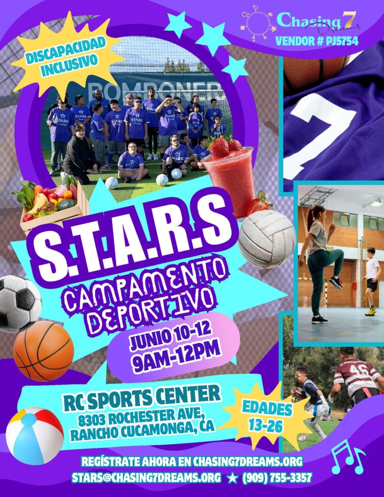 Folleto del campamento deportivo STARS: del 10 al 12 de junio