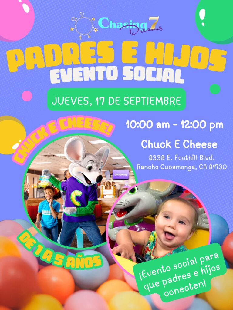 Folleto de evento social para padres e hijos