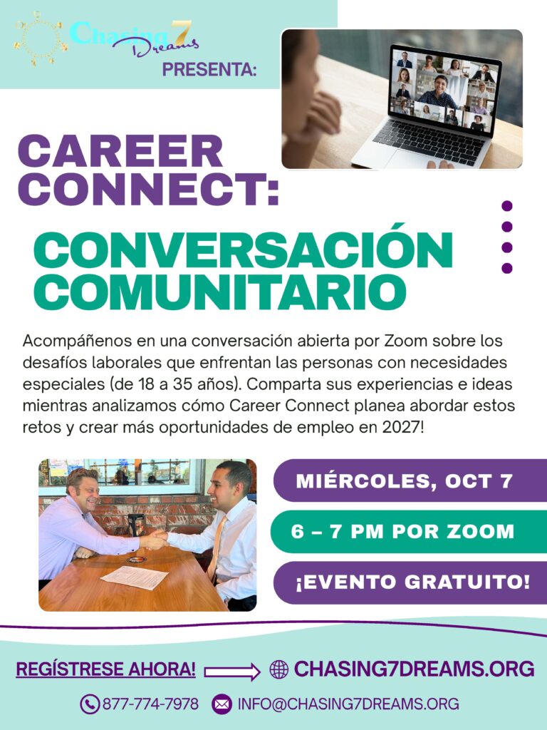 folleto de career connect conversacion communitario