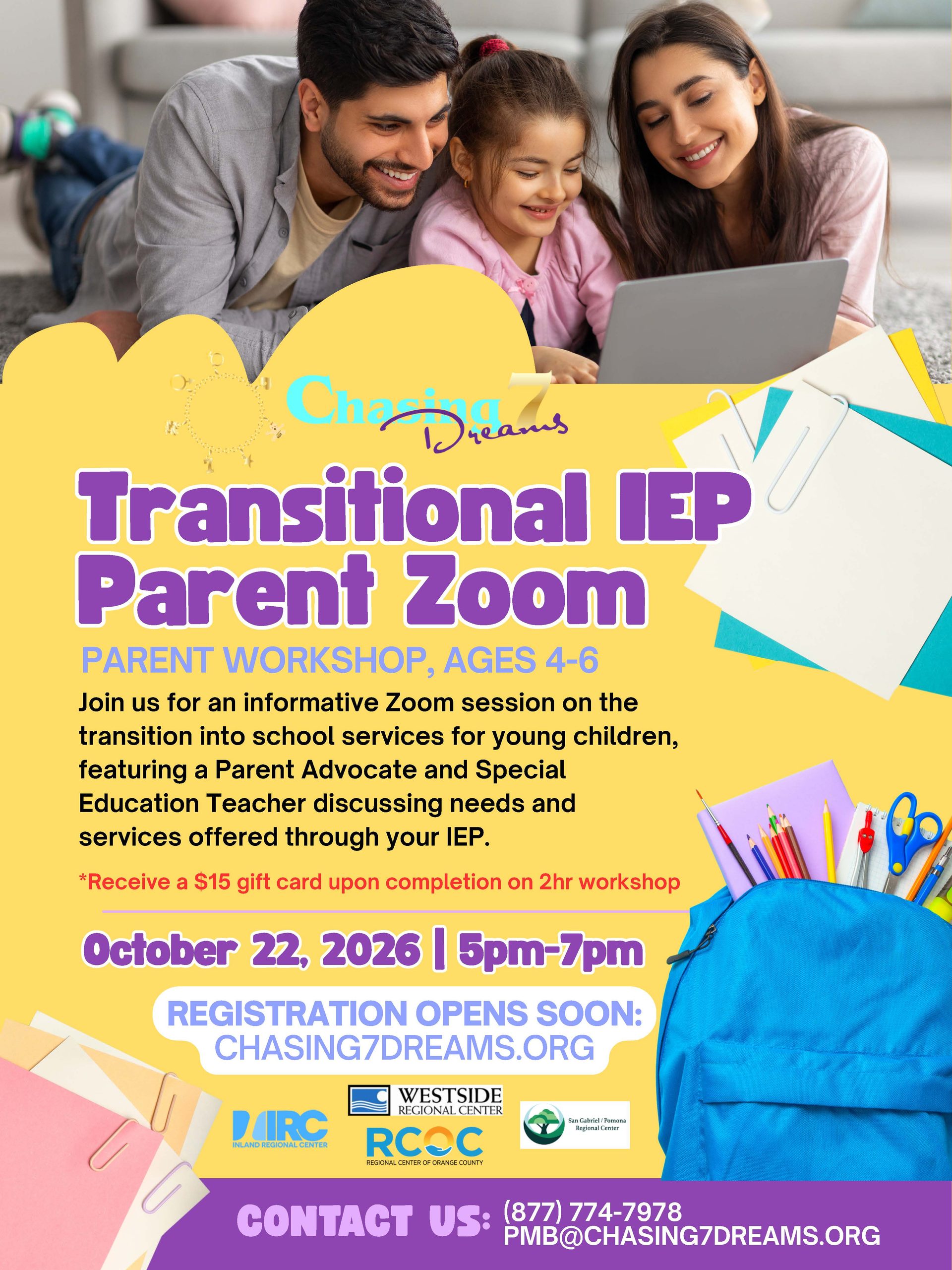 transitional iep parent zoom flyer october 22, 2026